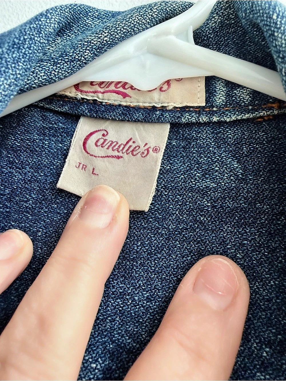 Candie's Blue Denim Jean Jacket Size Medium - Picture 2 of 6